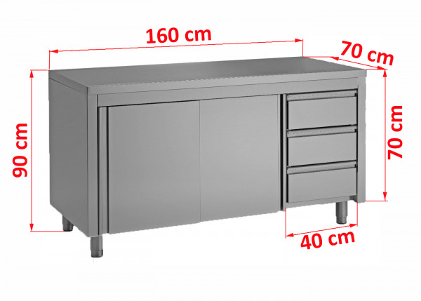 Cupboard , 3SG167-C, right sided Drawer Unit