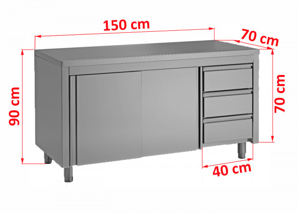 Cupboard , 3SG157-C, right sided Drawer Unit